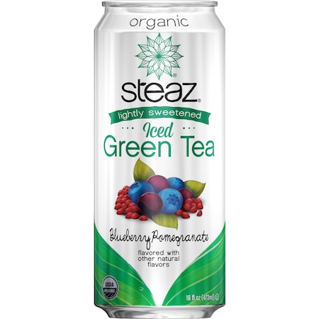 Steaz Steaz Organic Iced Tea Blueberry Pomegranate 16 oz., PK12 093006